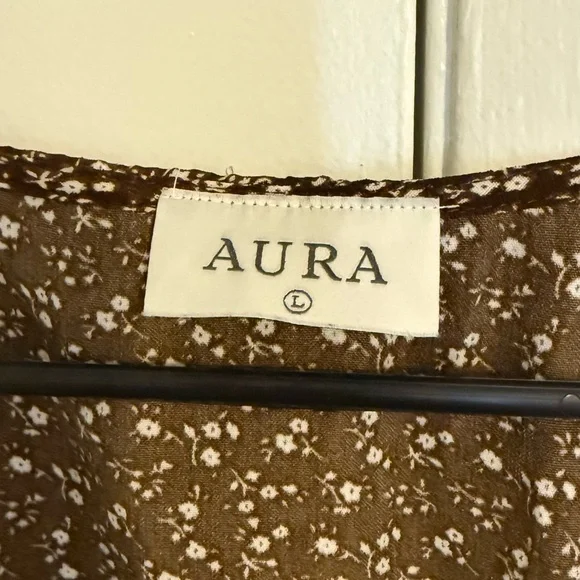 Aura Brown Floral Button-front Sundress - Picture 2 of 8